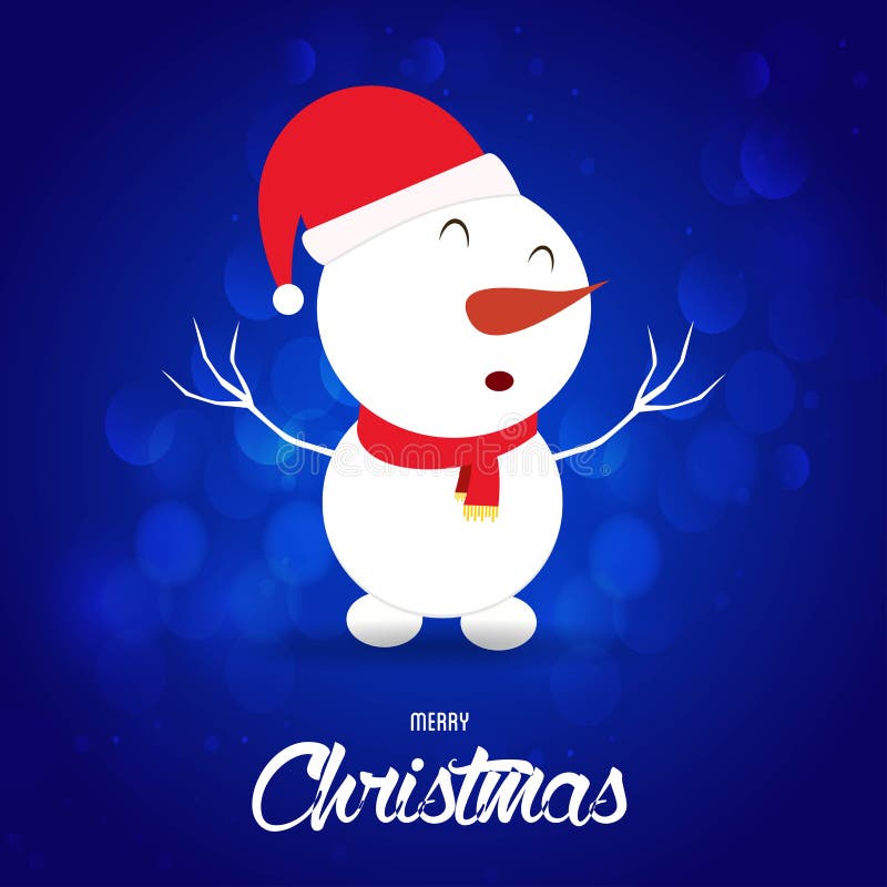 Design creativ de Crăciun fericit cu vector de fundal albastru stock illustration