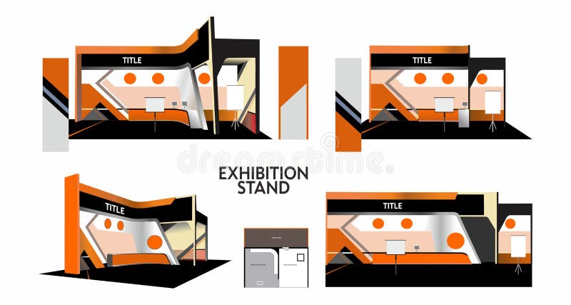 Design creativ unic al standului de expoziție. structura realistă a formularului privind poziția tranzacțională. royalty free illustration