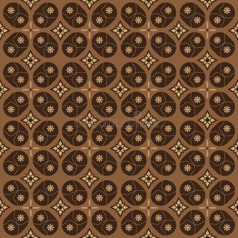 Design creativ unic pe batik din Indonezia, cu design color maro închis vector illustration