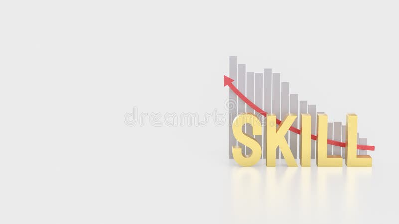 Design 3d pentru redare Gold Skill and Chart for Business royalty free illustration