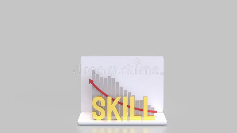 Design 3d pentru redare Gold Skill and Chart for Business royalty free illustration