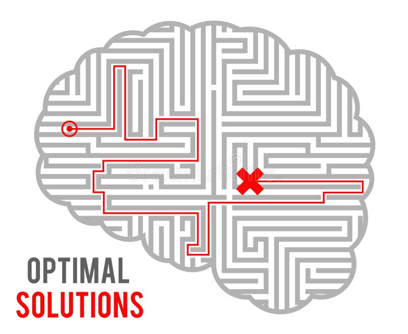 Design de bază geometrică monocromatică cu nivel de complexitate cerebrală optim pentru luarea de soluții abstracte labirint labir vector illustration