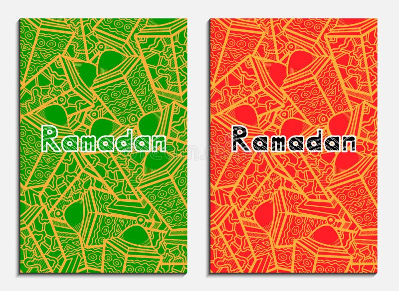 Design de card de salut ramadan cu culori vectoriale, cu felinare. fundaluri vectoriale strălucitoare eps 10 royalty free illustration