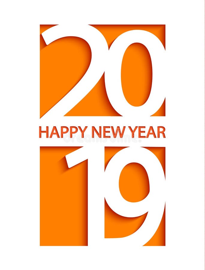 Design de carte de vœux créatif pour le Nouvel An 2019 illustration libre de droits
