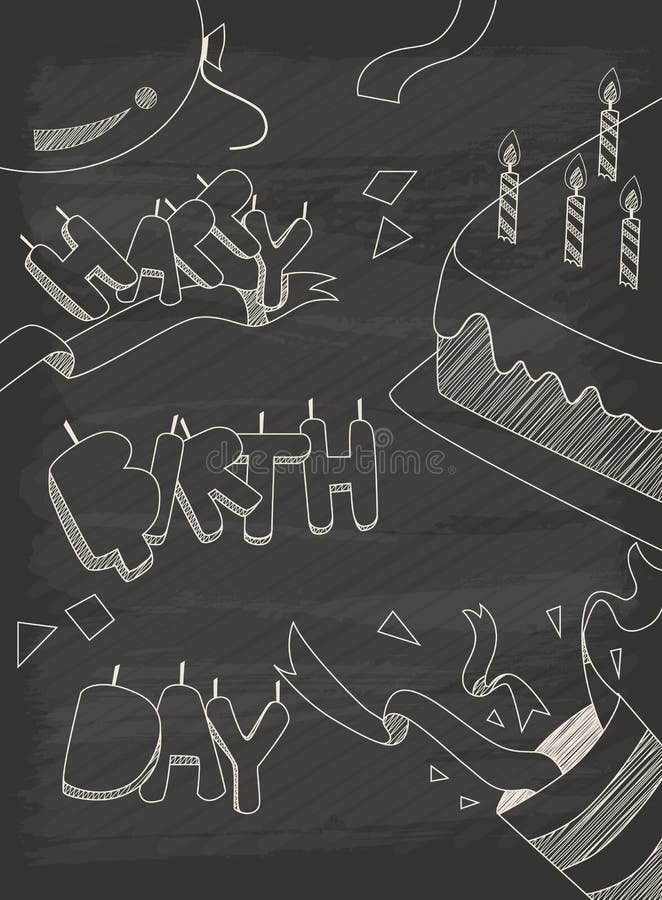 Design De Carte De Salutation De Joyeux Anniversaire Dans Le Style De Vintage Avec Le Chalkb Illustration De Vecteur Illustration Du Style Dans Design De Carte De Salutation De Joyeux Anniversaire Dans Le Style De Vintage Avec Le Chalkb Illustration De Vecteur Illustration Du Style Dans