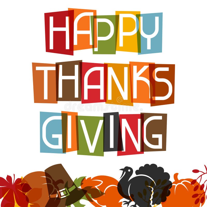 Design de carte heureux de jour de thanksgiving avec des vacances