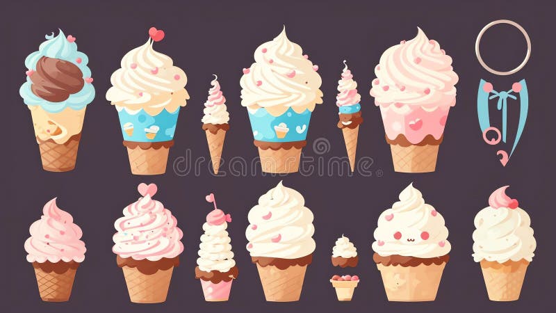 Design de chave de cone de sorvete giro gerado. Conceito de design de chave de cone de sorvete fofo gerado