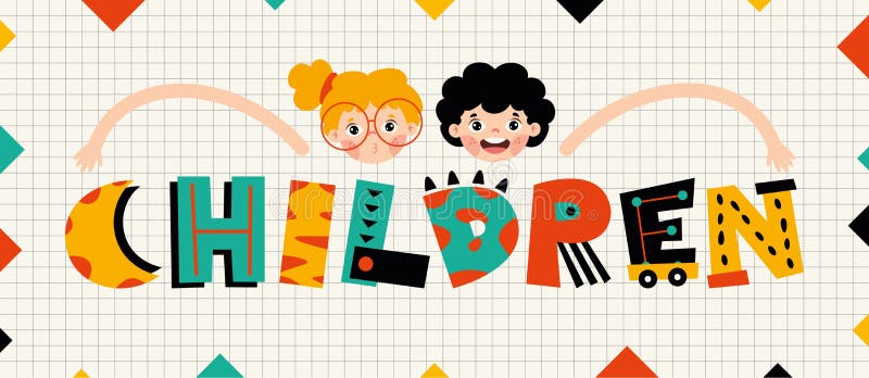 Design de fonte colorido com formas abstratas ilustração royalty free