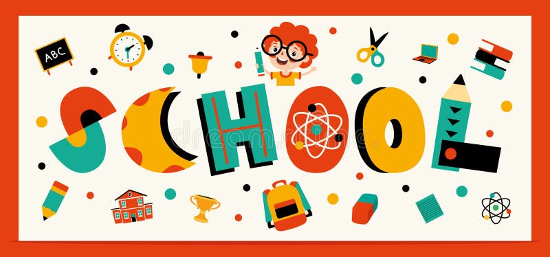 Design de fonte colorido com formas abstratas ilustração stock