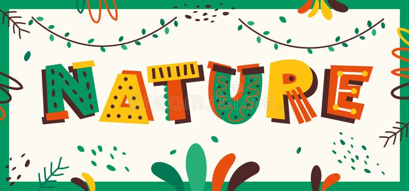 Design de fonte colorido com formas abstratas ilustração stock