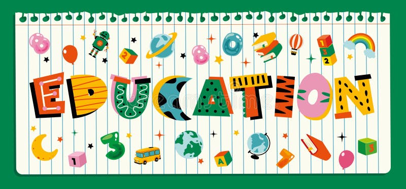 Design de fonte colorido com formas abstratas ilustração do vetor