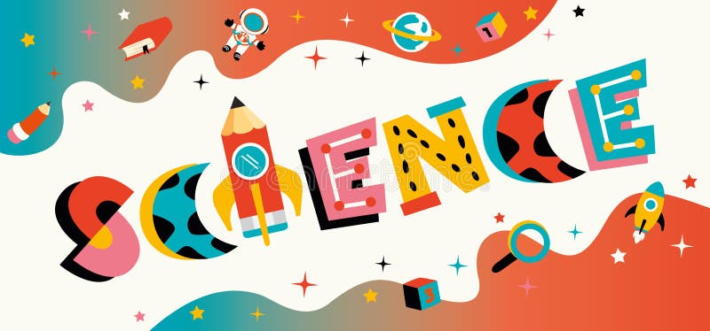 Design de fonte colorido com formas abstratas ilustração stock