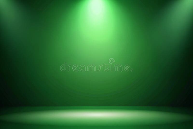 Design de fundal pentru camera verde închis pentru prezentare. Studio. Fundal Abstract Verde Gradient Pentru Centrul De Lumină Ref. O cameră verde închis, cu un design gradient și un efect de reflector perfect pentru afișarea produselor sau afișarea elementelor într-un mediu studio
