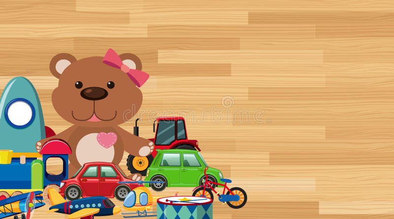 Trem De Madeira Do Brinquedo Nos Trilhos Ilustração Stock - Ilustração de  carros, divertimento: 24641003
