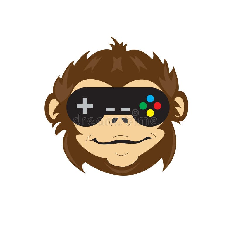 Ilustração em vetor logotipo moderno macaco esport de jogos