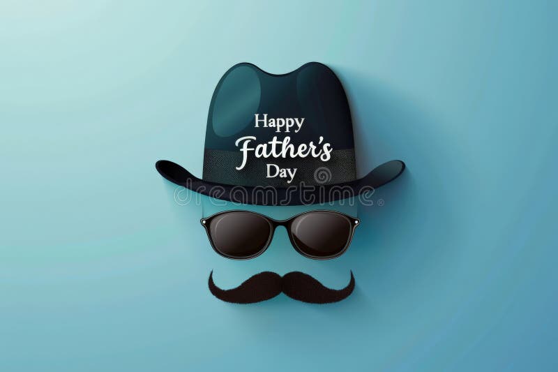 Design de jour père élégant avec casquette lunettes de soleil et moustache sur fond vert de mer image libre de droits