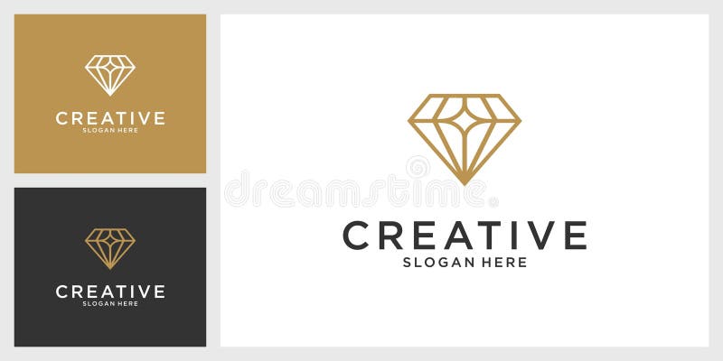 Logotipo de diamante criativo com o conceito de logotipo de