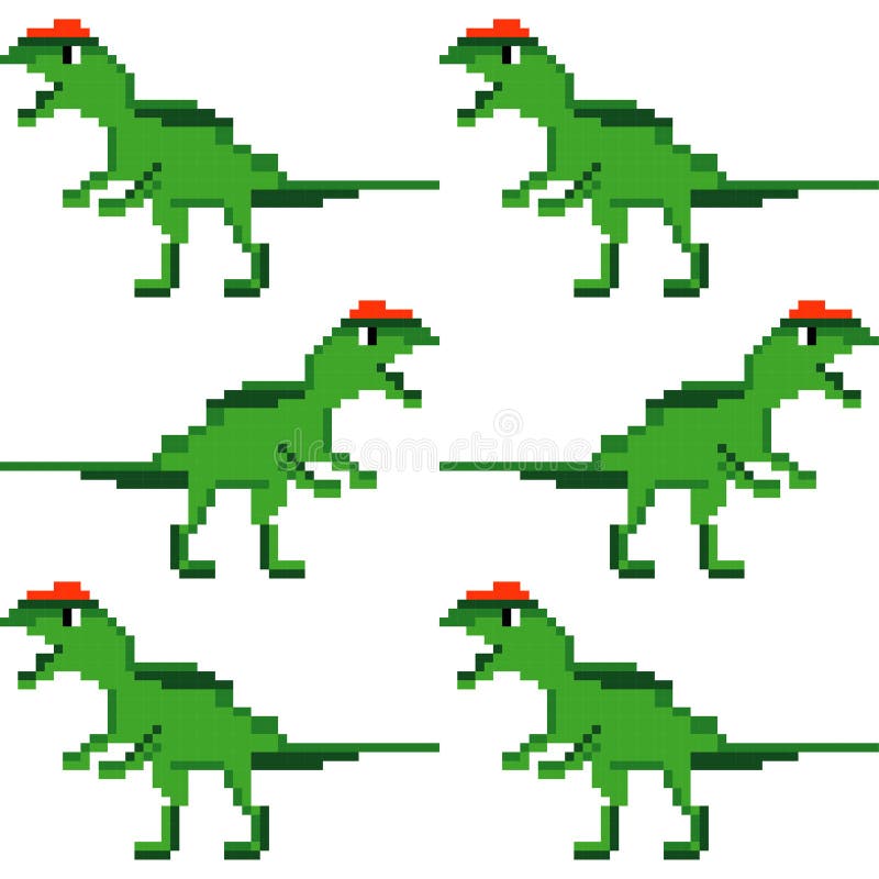 Dinossauros De Jogos De Arte Em Pixel Personagens De 8 Bits Ilustração do  Vetor - Ilustração de criatura, extinto: 279519976