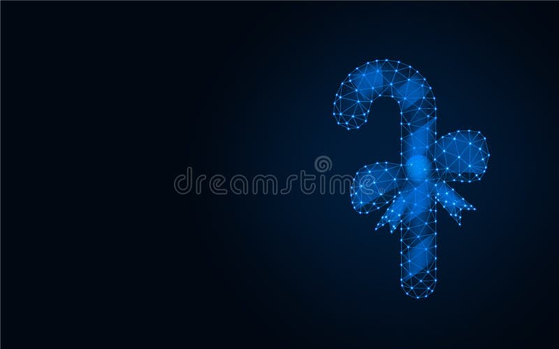 Design de polo Lollipop e arco baixo, ilustração do vetor poligonal de malha de cano doce de Natal ilustração royalty free Design de polo Lollipop e arco baixo, ilustração do vetor poligonal de malha de cano doce de Natal ilustração royalty free