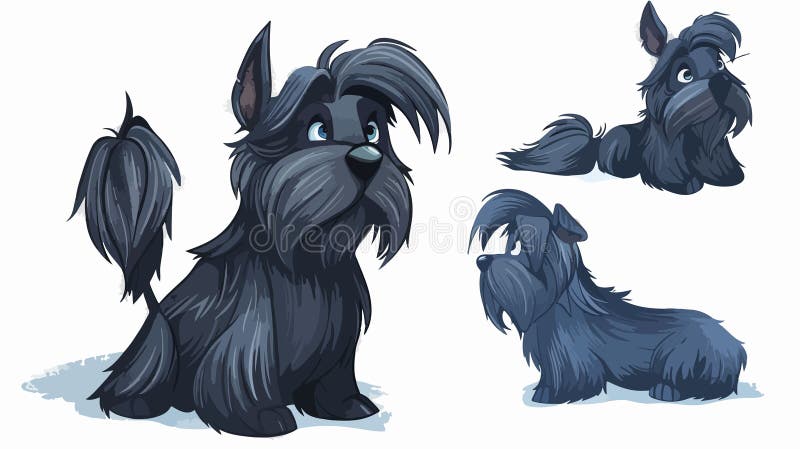 Design de rasă pentru câini desenat pe Skye terrier ilustrativ stock illustration