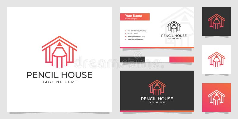 Design de siglă minimalistă pentru casa creionului royalty free illustration