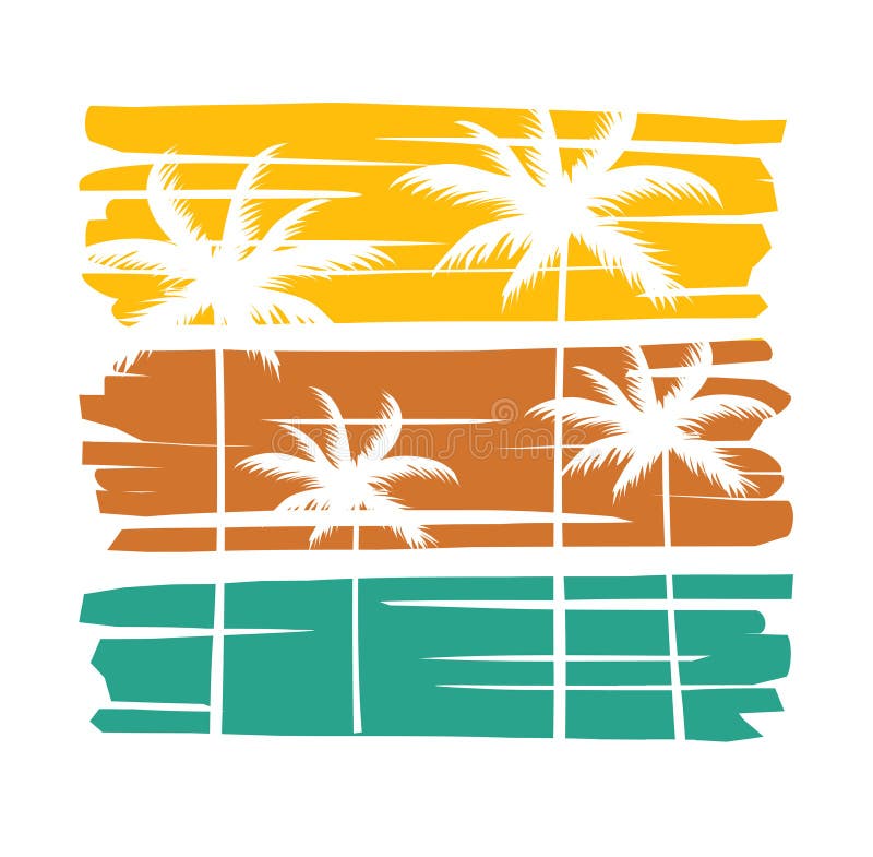 Design de t-shirt avec silhouette de palmier graphique de stypographie pour l'illustration vectorielle d'apparelvector