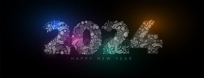 Design de tapet creativ și vesel de Anul Nou 2024 vector illustration