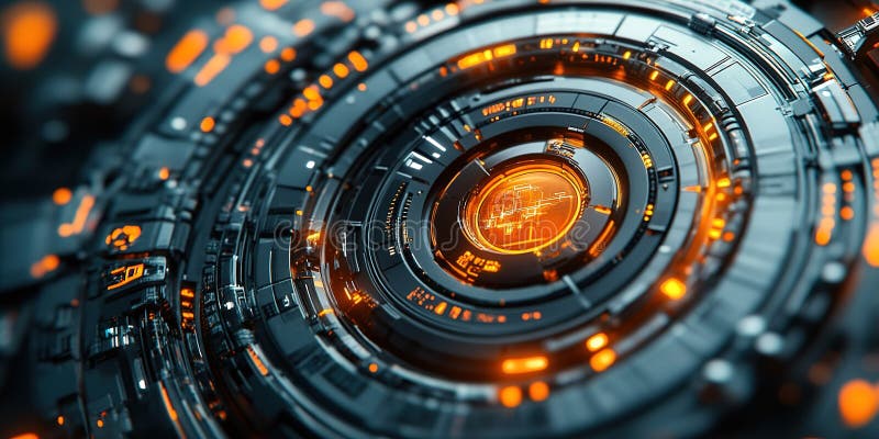 Design de tehnologie futuristă colorată, cu modele complexe și elemente strălucitoare vector illustration