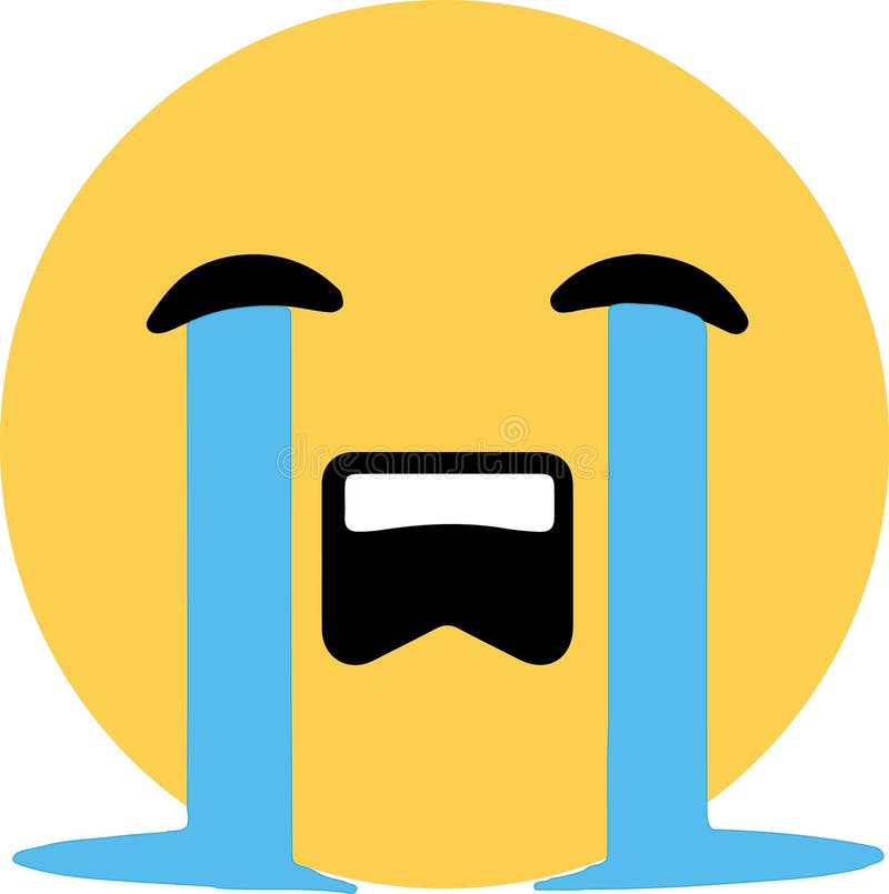 Chorando Emoji Triste Com Cabelo Engraçado Emoticon Simples Fundo