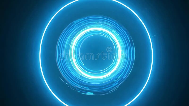 Design del cerchio di luce neonato futuristico per temi di arte e tecnologia digitale Generative AI illustrazione di stock