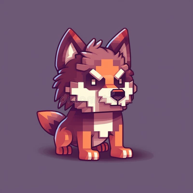 Design di un lupo di pixel carino da parte di gilbert st aggressive illustrazione digitale royalty illustrazione gratis