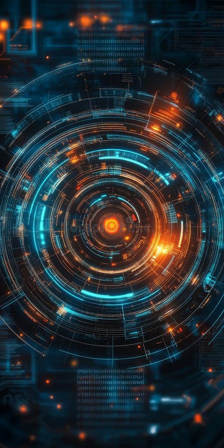 Design digital digital abstract futurist cu elemente strălucitoare stock illustration
