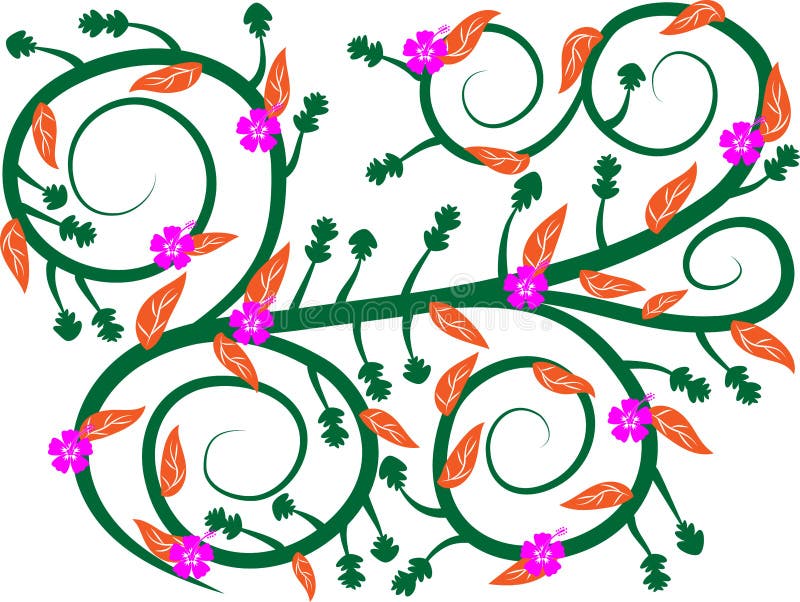 Design digital atractiv și uimitor, cu design floral 26sth royalty free illustration