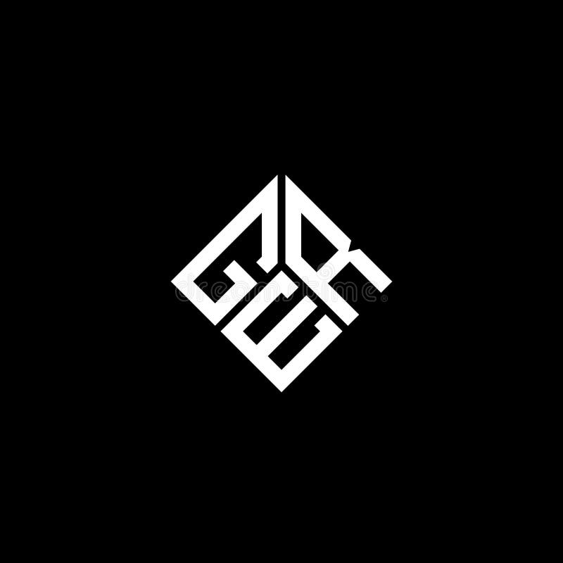 Design do logotipo da letra ger em fundo preto. conceito de logotipo da letra das iniciais criativas. design da letra ger