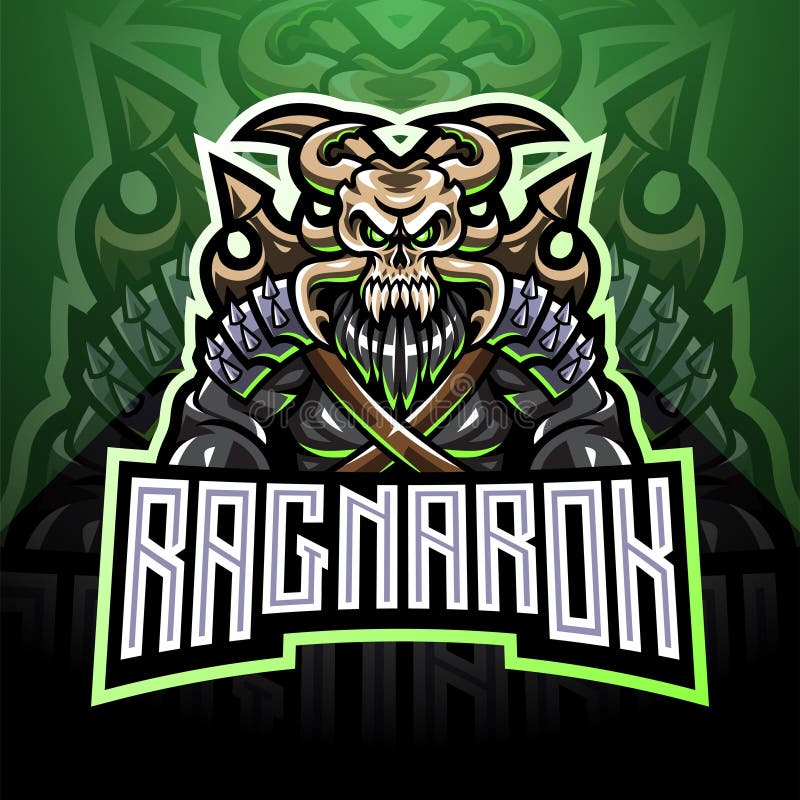 Design do logotipo do mascote king asgard esport