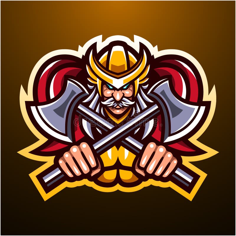 Design do logotipo do mascote king asgard esport