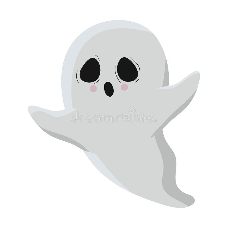 ilustração em vetor de halloween pequena linha de desenho animado fantasma  em fundo branco. 10443971 Vetor no Vecteezy