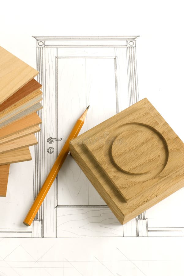 Design of door, pencil, rosette, wood patterns