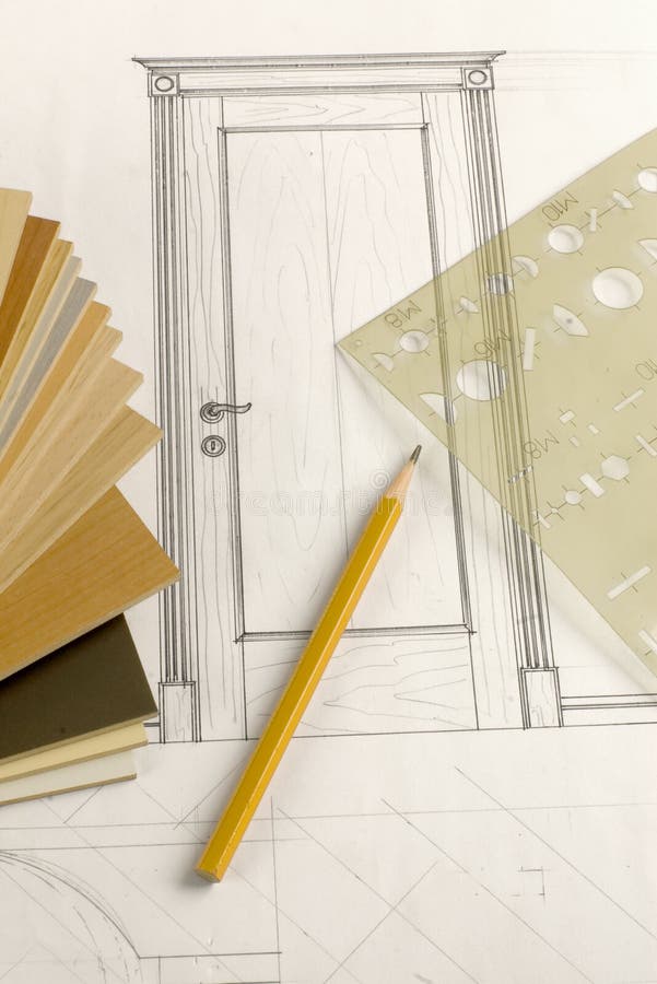 Design of door pencil, template and wood patterns