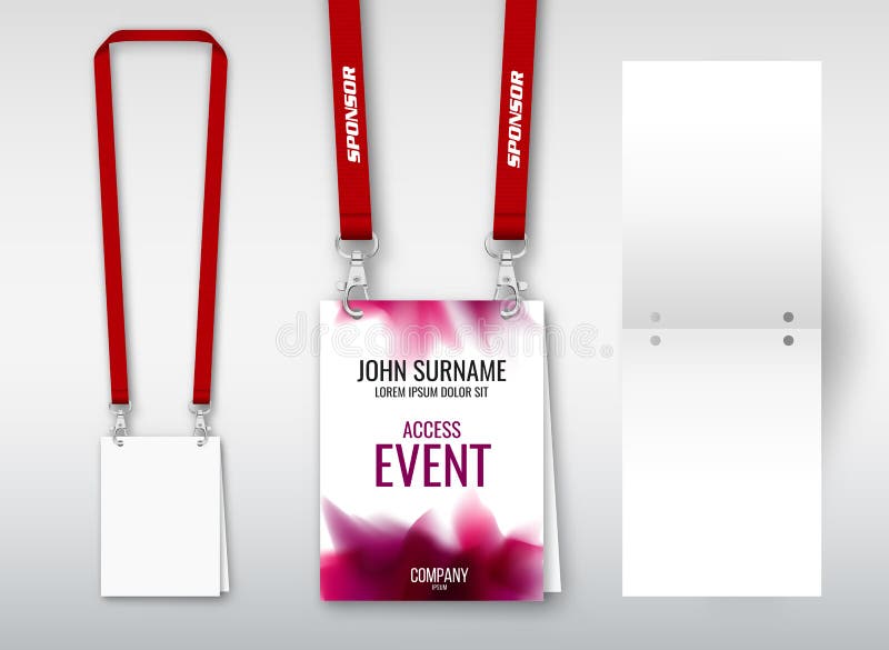 Design of Double Hole Lanyard. Example with Double Program Card