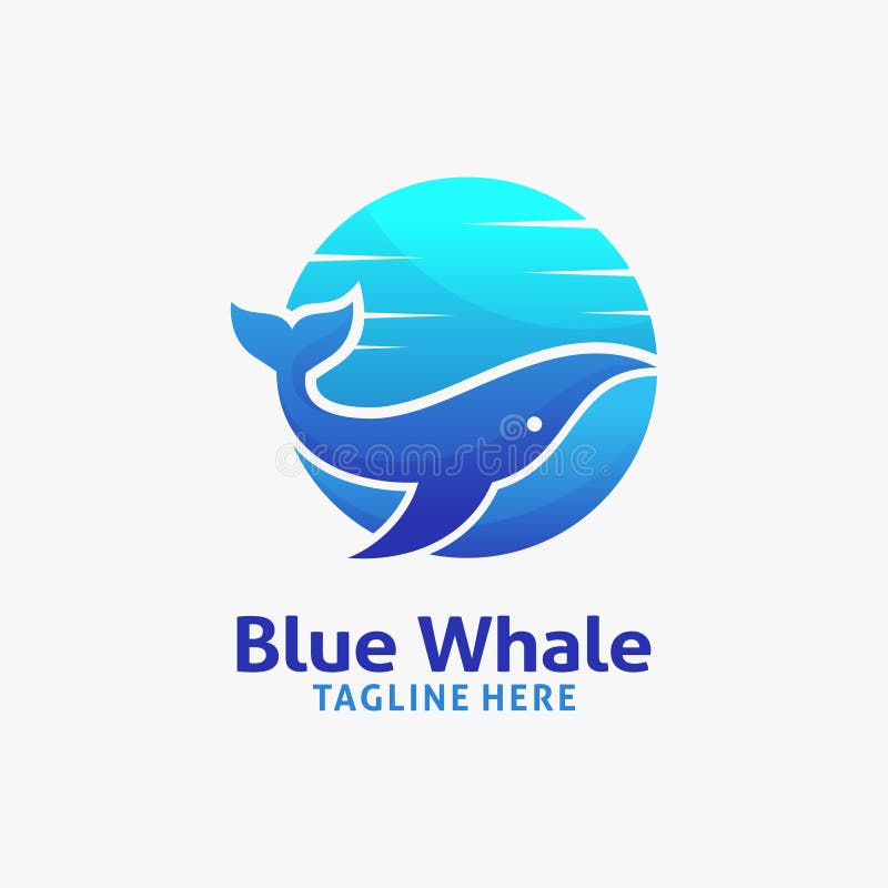 Design Du Logo De La Baleine Ronde Illustration de Vecteur