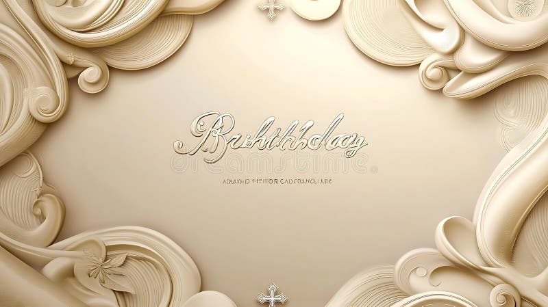 Design Elegant Pentru Carduri De Ziua De Naștere Cu Vârfuri Ornate Din Smântână royalty free stock image