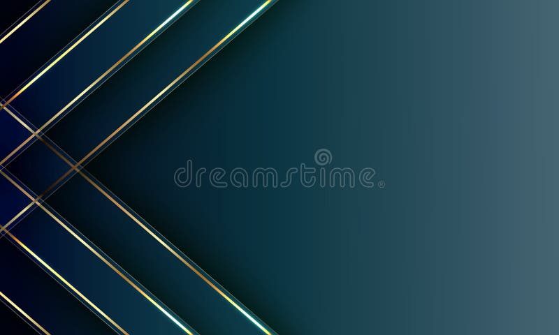 Design elegante e di sfondo blu scuro con linea d'oro brillante. illustrazione vettoriale