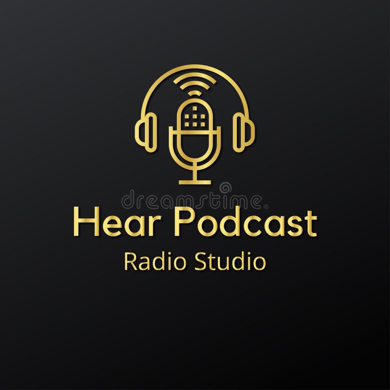 Design elegante e dorato del logo musicale minimalista illustrazione di stock