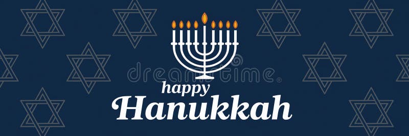 Design elegante e generativeai hanukkah con stelle dorate della menorah e sfondo blu caldo illustrazione vettoriale