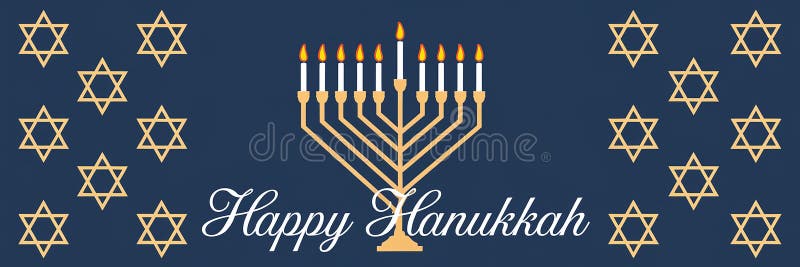 Design elegante e generativeai hanukkah con stelle dorate della menorah e sfondo blu caldo royalty illustrazione gratis