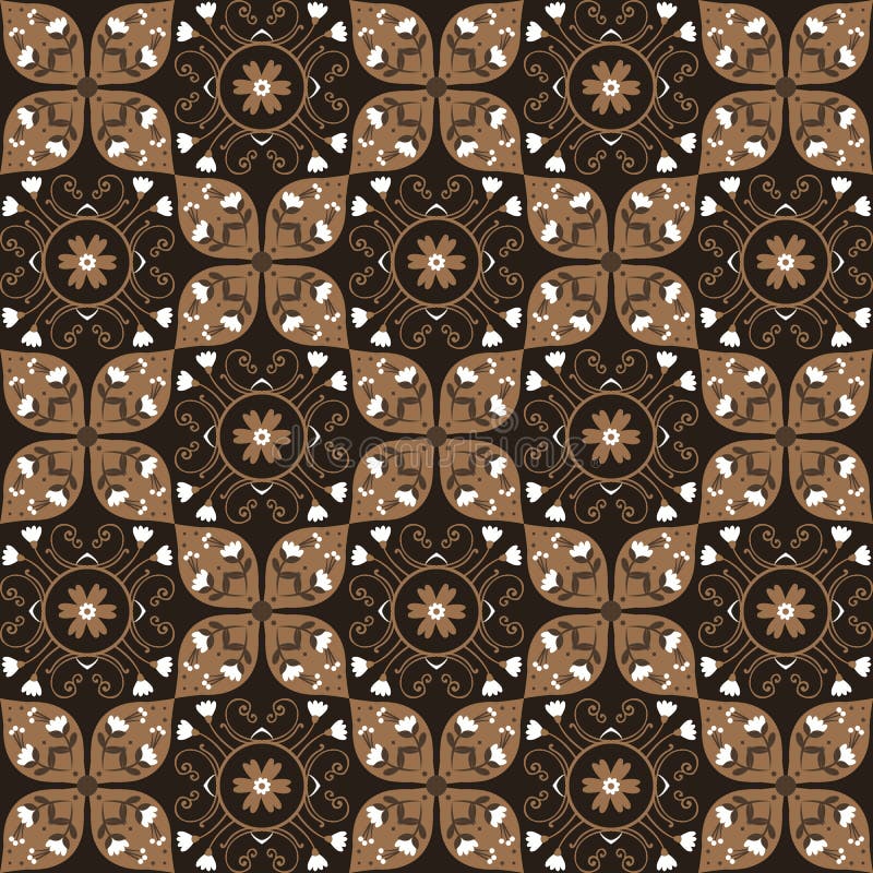 Design elegante kawung batik con colore marrone scuro. raccolta