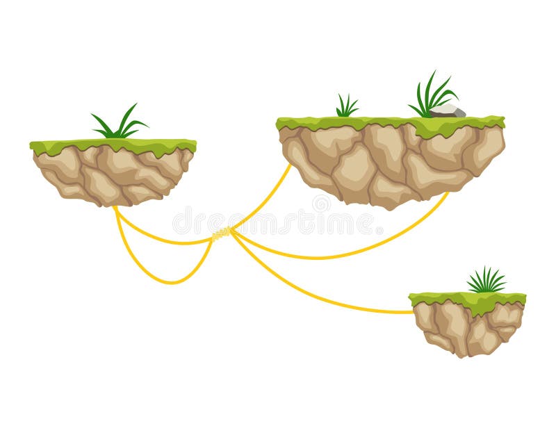 Design element for a fantasy platformer game level that promises fun and excitement royalty free illustration