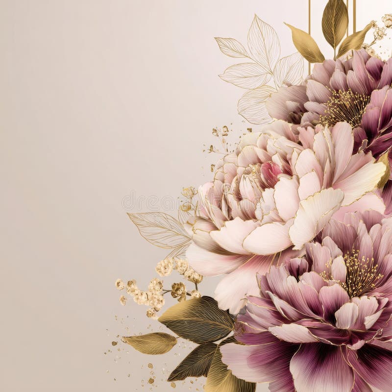 The design element is a modern illustration of a floral background drawn by hand royalty free stock photos