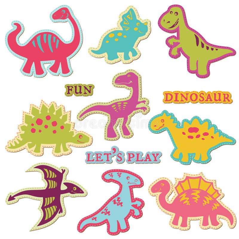 Design Elements - Ð¡ute Dinosaur Set stock illustration
